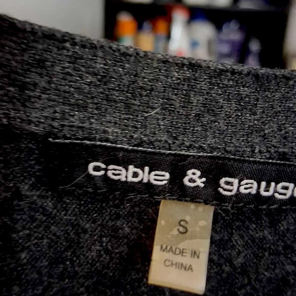 Cable & Gauge Grey Dolman Mid-Length Sleeve Sweater, SIZE SMALL - Picture 4 of 11